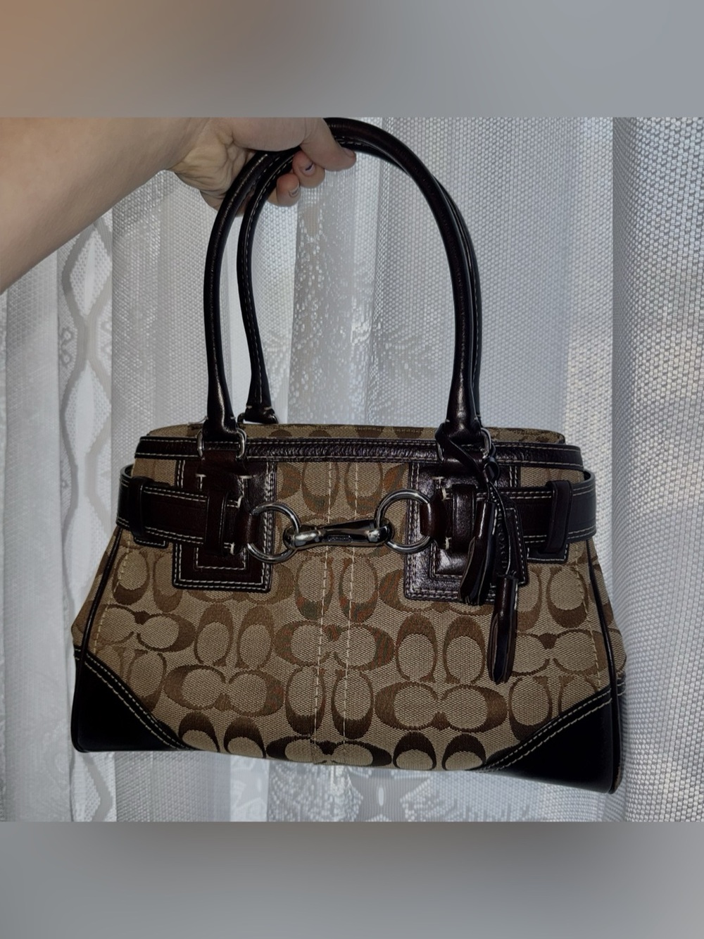 Coach Hamptons Signature Belted Satchel